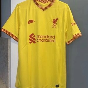 Nike Liverpool Mens Small 21/22 Third Yellow Red Jersey DB5902-704 New
